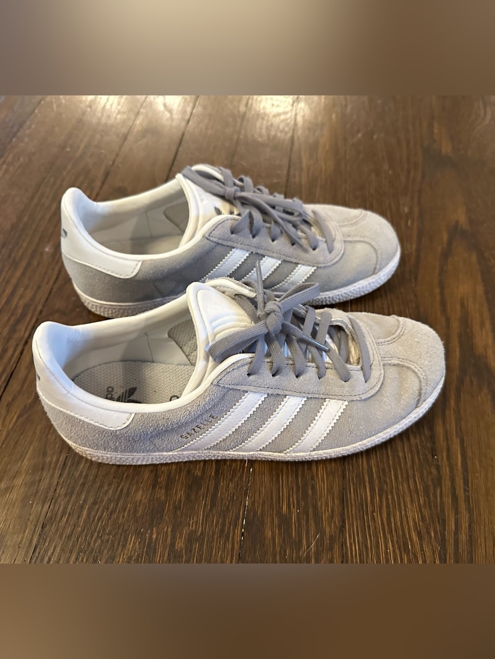 adidas gazelle Suede Sneakers - Light Gray & White
